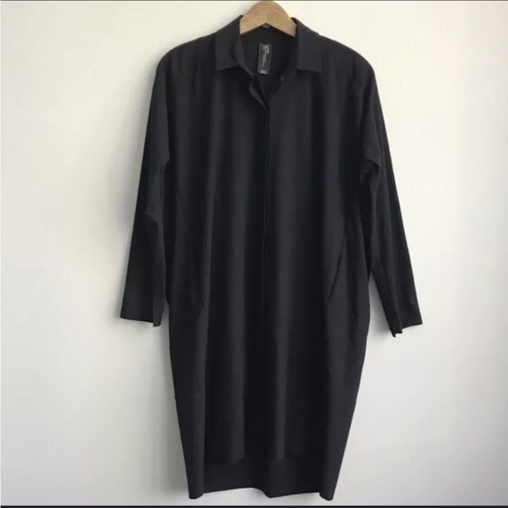 Zero + Maria Cornejo Navy Blue Manu Shirt Dress
